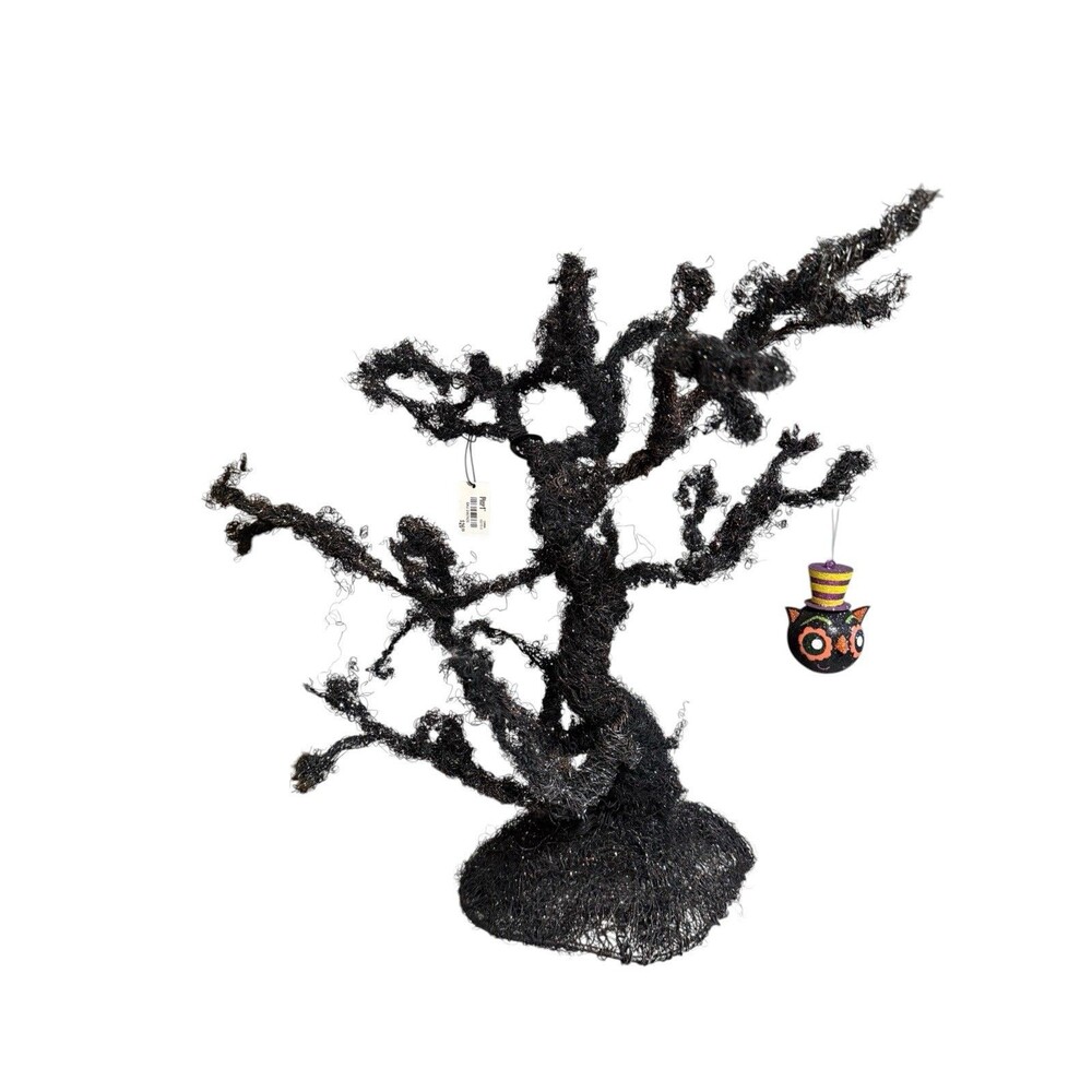 Retired Pier One New With Tag Halloween Tree W Ornament Glitter